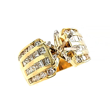 4-Row Diamond Semi-Mount Engagement Ring